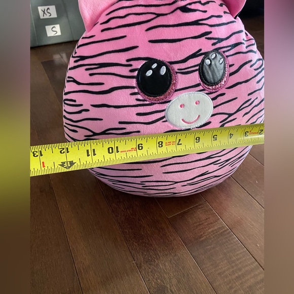 2020 TY Squish a Boos 12" ZOEY the Zebra Cushion Stuffed Animal Plush Toy Pink - Picture 4 of 8